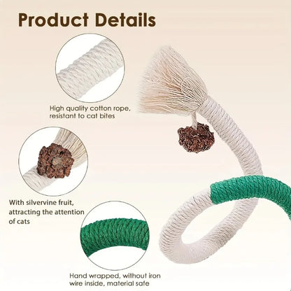 Cotton Cat Chew Toy for Teeth Cleaning Catnip Rope Toys for Indoor Cats Nibbling Exercise Interactive Cat Nip Teething Toys