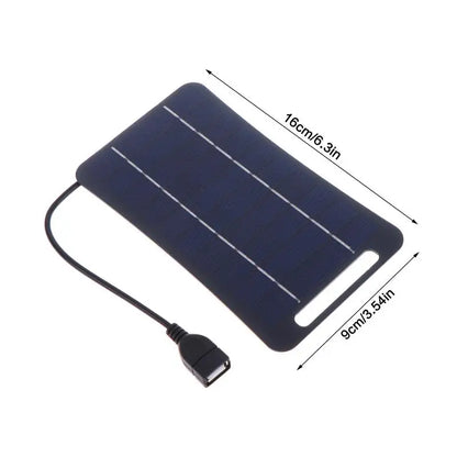 [J] 2W Solar Charger Portable W/USB-C Fast Charging For Phone Power Banks Camping Hiking Emergency Power Supply