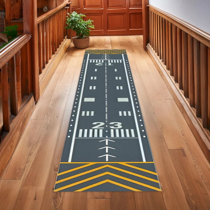1PC Long Strip Carpet Fashionable Popular Airplane Corridor Entran Decorat Door Mat Airport Runway Home Bedroom Decoration  Rugs