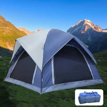4 Person Camping Tent Waterproof Dome Tent Removable Rainfly Ventilated Double Layer Design 2 Doors Large Mesh Windows Lightweight Portable Easy Quick Setup for Hiking Trekking Traveling Beach Picnic Backyard All Seasons Wind