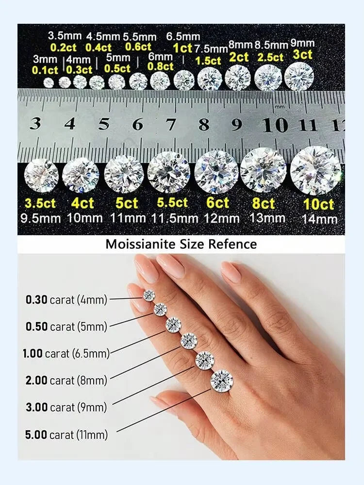 Real 0.5CT Round Moissanite Diamond Gorgeous Necklace For Women 925 Sterling Silver Anniversary Party High Quality Fine Jewelry
