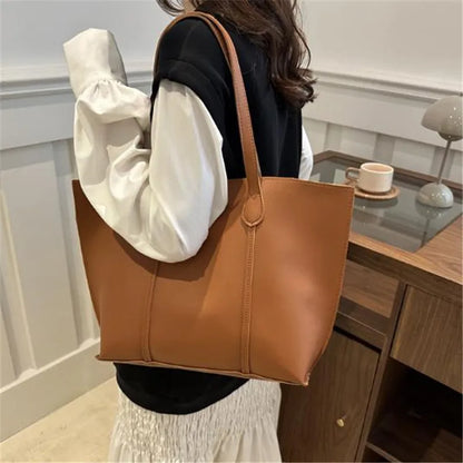 Retro Faux Leather Shoulder Bag, Large Capacity Office Commuter Handbag,Top Handle Purse Durable Work Laptop Tote Bags for Women