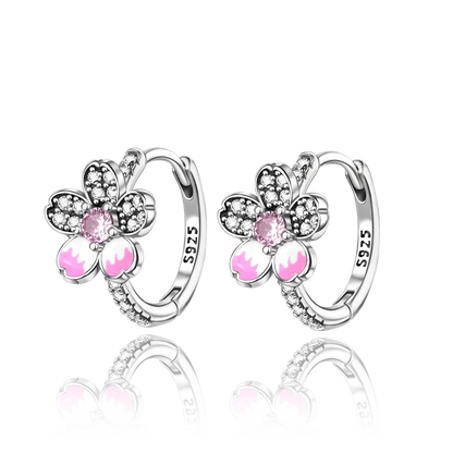 Original 925 Sterling Silver Luxury Bow Flower Shaped Clover Rose Pendant Earrings Elegant Mature Women Delicate Jewelry Gift