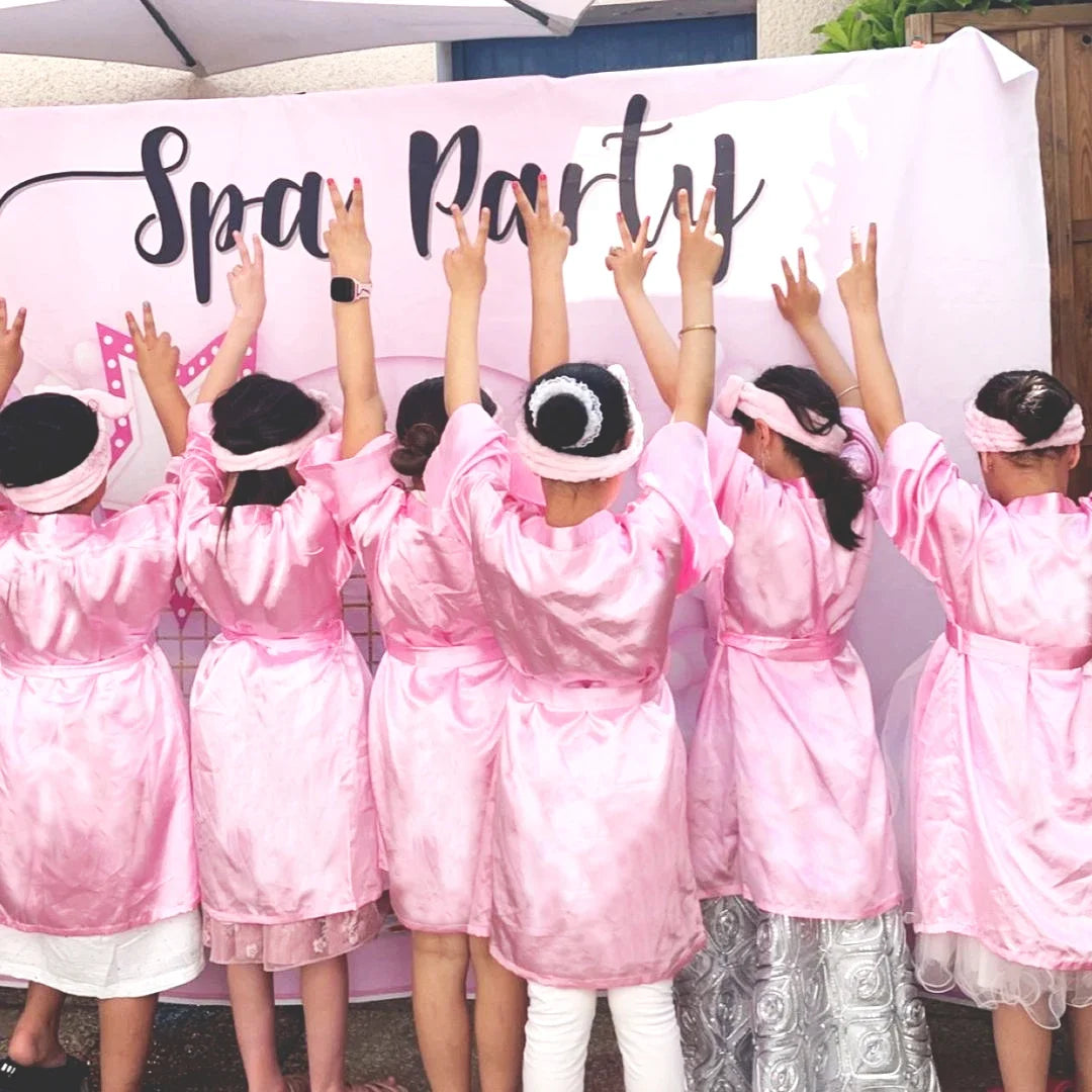 40 Pcs Girls Spa Party Supplies 10 Birthday Squad Princess Robe 10 Tote Bags 10 Headbands 10 Spa Masks for Birthday