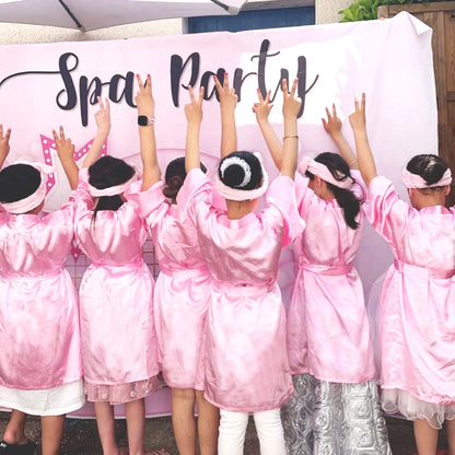 40 Pcs Girls Spa Party Supplies 10 Birthday Squad Princess Robe 10 Tote Bags 10 Headbands 10 Spa Masks for Birthday