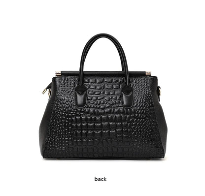 Aidrani Genuine leather women's handbag, fashion crocodile pattern design, high-end luxury cowhide bag large capacity