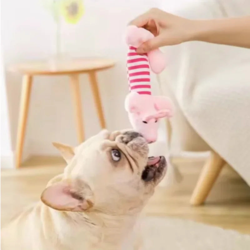 Interactive Cotton Rope Donkey Toy Grey/Brown Plush Sound Pet Training Game for Kittens And Dogs Creative Bite And Play Activity