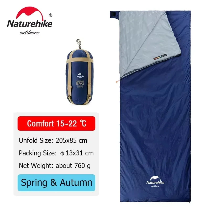 Naturehike Sleeping Bag LW180 Ultralight Cotton Sleeping Bag Waterproof Hiking Sleeping Bag Summer Outdoor Camping Sleeping Bag