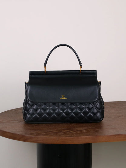 2026 Niche Design Fashion Luxury Ladies Handbag Commuter Large-Capacity Multi-Functional Double Bread Rhombic Embroidery Thread