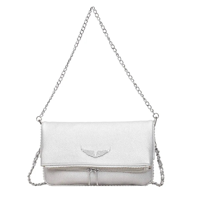 Fashionable Retro Ladies Chain-Shoulder Square Bag Luxury Textured Crossbody Shoulder Bag Women Handbags and Purses Underarm Bag