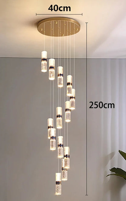 Modern home decoration crystal chandelier, stair Pendant lamp, living room Pendant lights, interior lighting