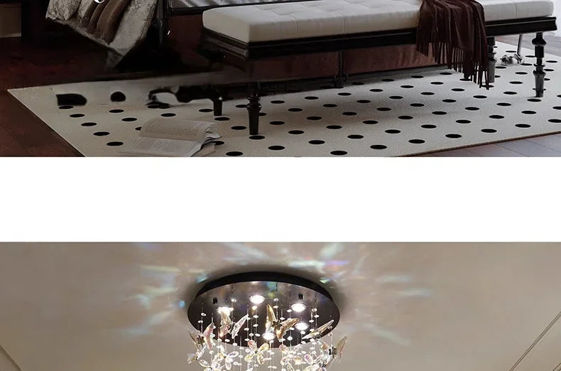 Vintage Crystal Ceiling Pendant Shining Creative LED Hanging Lamp Living Room Restaurant Chandelier Mood Light Indoor Lights