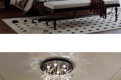 Vintage Crystal Ceiling Pendant Shining Creative LED Hanging Lamp Living Room Restaurant Chandelier Mood Light Indoor Lights