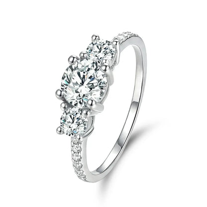 925 Sterling Silver Fashion Gorgeous Shiny Round Zircon Ring For Women Engagement Wedding Party Luxury High Quality Fine Jewelry