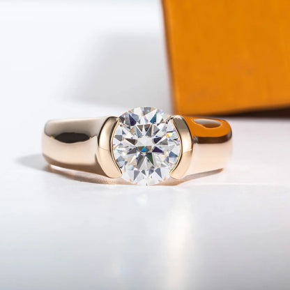 Carnica Luxury 925 Sterling Silver 2CT Real Moissanite Ring for Women GRA Simple Diamond Wedding Jewelry Gift Brilliant Hot New