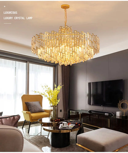 Luxury Crystal Ceiling Pendant Chandelier Lights Dining Room Chandeliers Lighting for Living Room Light Home Decor Lustre Salon