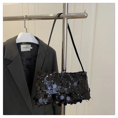 Sequin Evening Party Shoulder Bags for Women Lightweight Portable Ladies strap Crossbody Bag Solid Color fashion Female Handbag