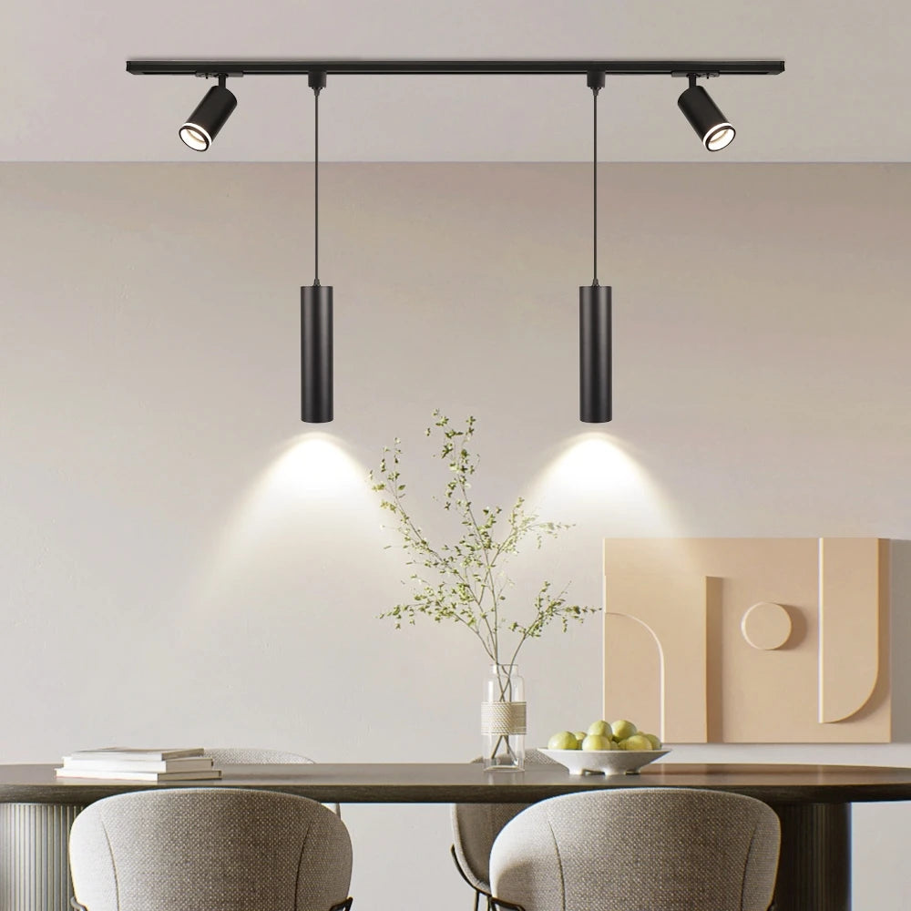 LED Track Pendant Lights 110-265V Chandelier Kitchen Led Ceiling Spotlight Dining Room Hanging Lamps For Living Room Home Decor