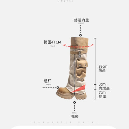 Women Boots Suede Fashion Heeled Boots Women’s Winter Boots Leopard Designer Shoes 2026 Gothic Gladiator Snow Botas