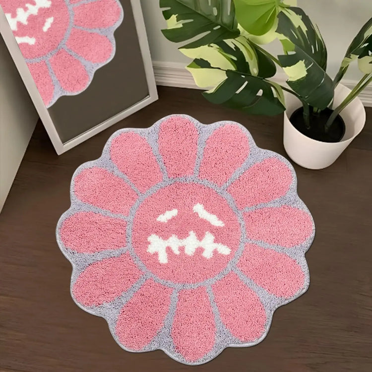 VIKAMA Gothic Sunflower Non-Slip Floor Mat Absorbent Bathroom Living Room Bedroom Bedside Carpet Home Decorative Rug