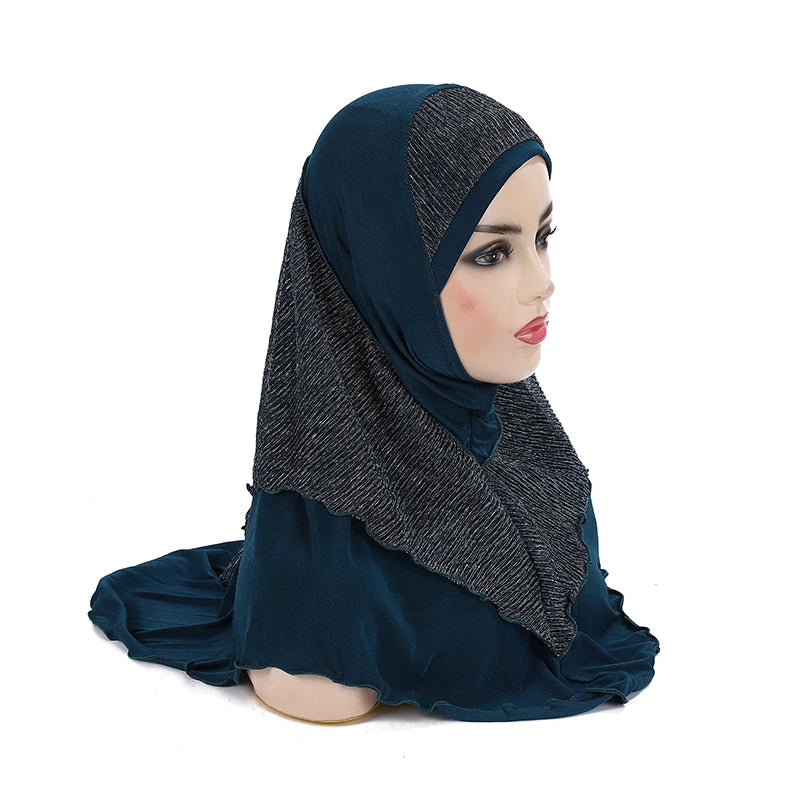 H076 Adults or big girls medium size 70*60cm pray hijab muslim hijab scarf islamic headscarf hat amira pull on headwrap