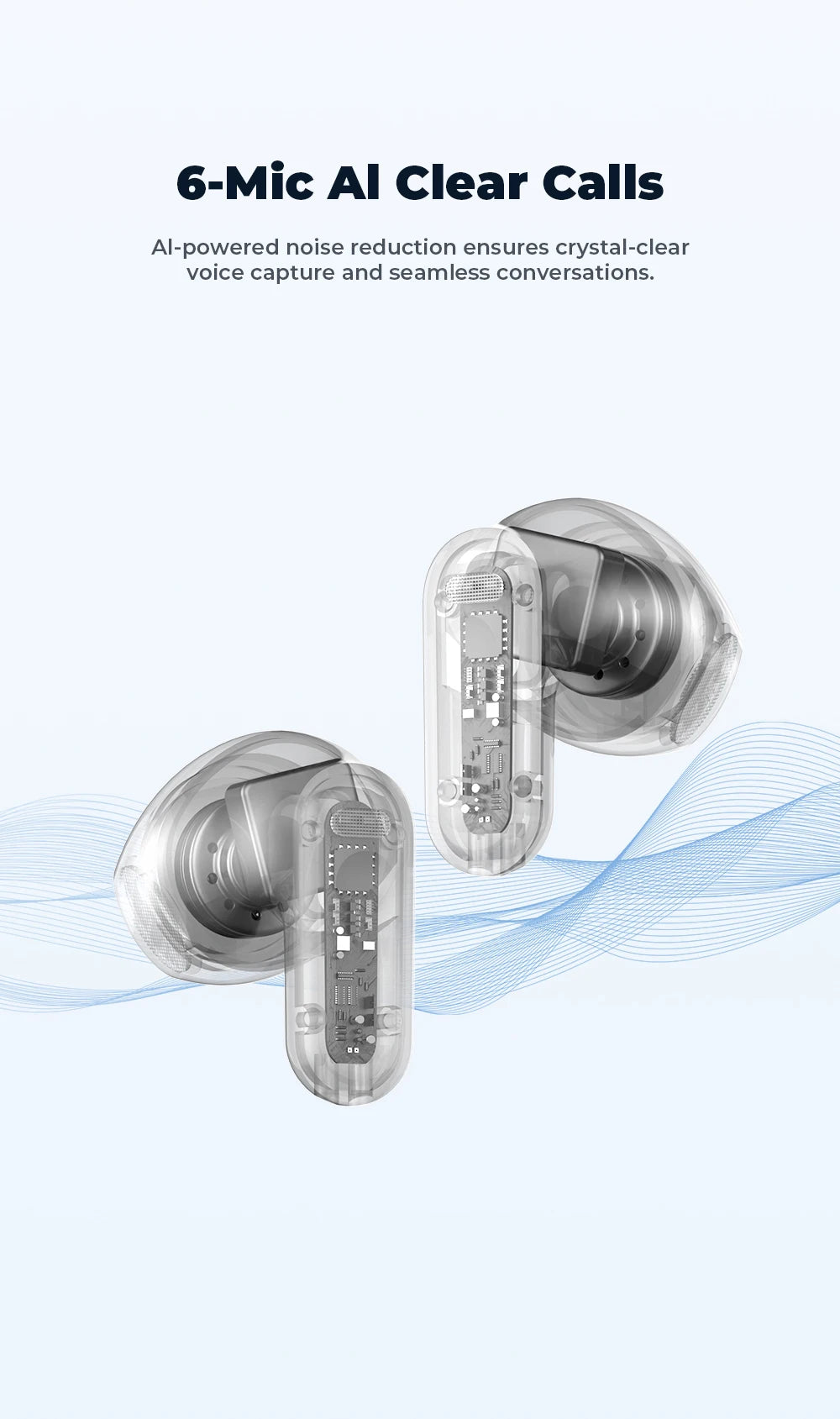 HTC NE20 Original Wireless Bluetooth Earphone In Ear AI Translate Earbud LED Multi-function Touchscreen Noise Reduction Headset