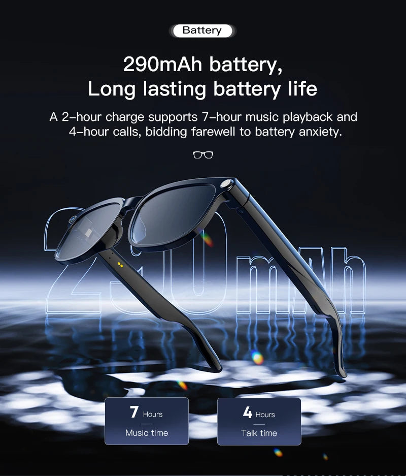 SENBONO NEW Smart Glasses with  800W Piexl Camera AI Translator Sunglasses Bluetooth Call Take Video Smart Glasses for Men Women