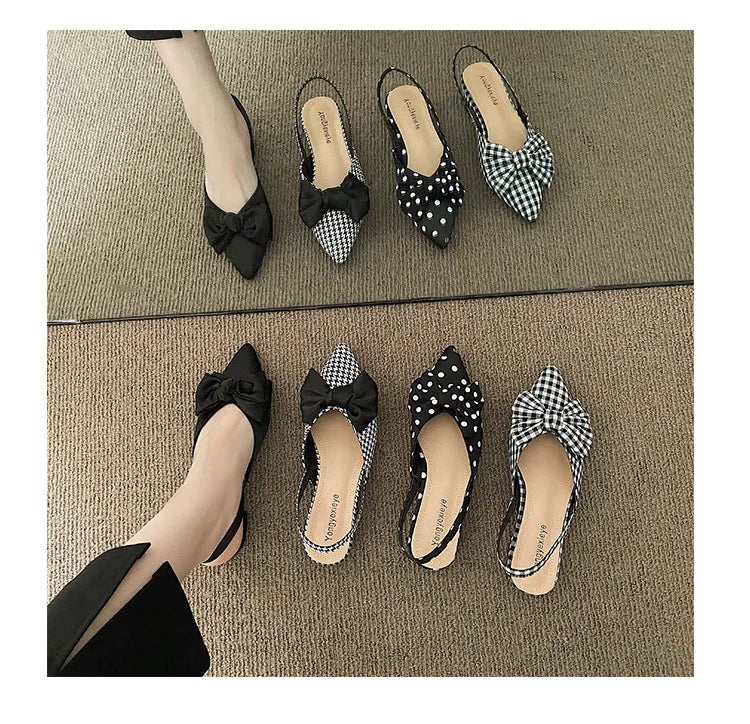 maogu Bow Polka Dot Pointed Toe Stiletto Sandals Luxury Sandals Women Designers Elegant Party Sandal 2023 Fashion Women Shoes 39