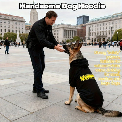 Security Printed Handsome Dog Hoodie Warm Pet Sportswear Medium and Large Dogs Outdoor Safety Pet Clothing  Dog Clothing