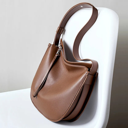 Genuine Leather Women Tote Bag 2025 New Large Capacity Women's Shoulder Bag Luxury Designer Cowhide Crossbody Bags 2522