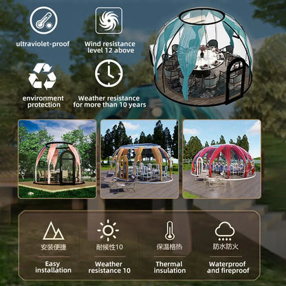 PC Transparent Geodesic Dome Bubble Starry Sky Glamping House Tent 3m 5m 8m Prefab Dome for Outdoor Camping Use Sale