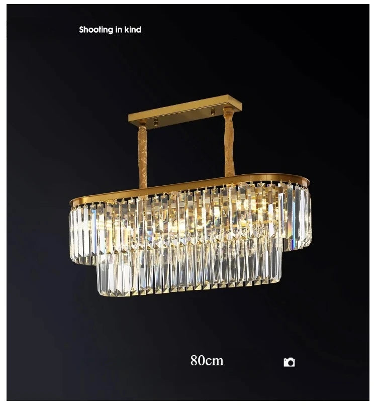 Modern Luxury Crystal Chandelier Gold Ceiling Pendant Lights for Living Room Chandeliers Villa Kitchen Decoration Round Lamp