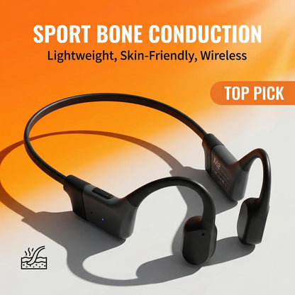 2026 New Bluetooth 5.3 Bone Conduction Headphones Open-Ear Wireless Earphones, 20H Long Battery ENC Mic, Lightweight Sweatproof for Running