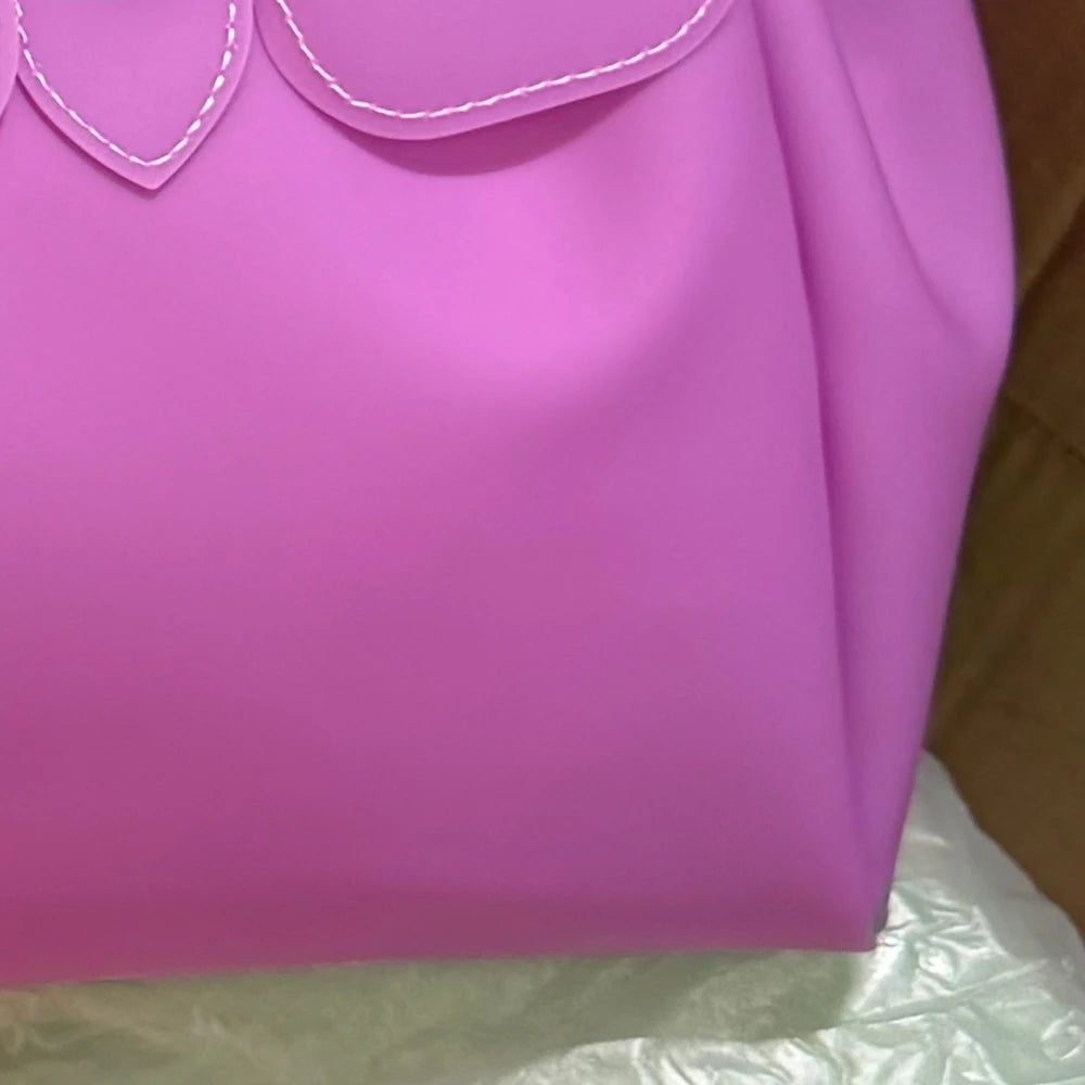 2026 Summer Y2K Women Jelly Bags PVC Plastic Waterproof Colorful Tote Bag Trendy Fashion Korean Vacation Beach Shoulder Bag