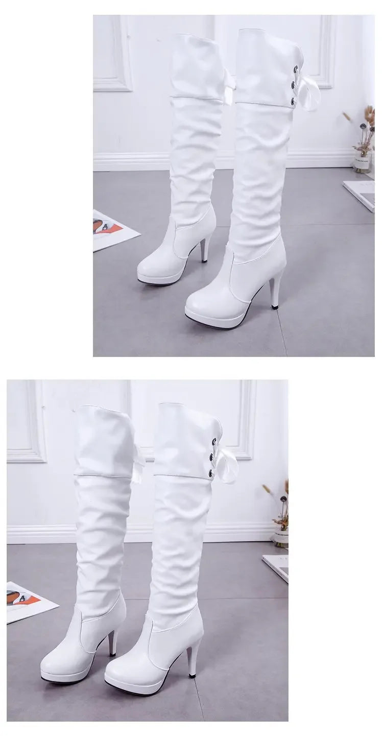 Women Boots Luxury Knight Women Length Boot Fashion Sexy Soft Leather Shoes Leather Elegant Comfortable Knee High Boots