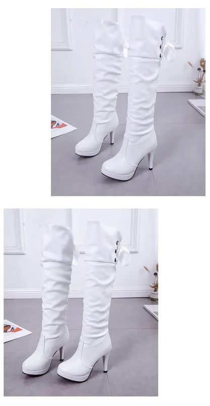 Women Boots Luxury Knight Women Length Boot Fashion Sexy Soft Leather Shoes Leather Elegant Comfortable Knee High Boots