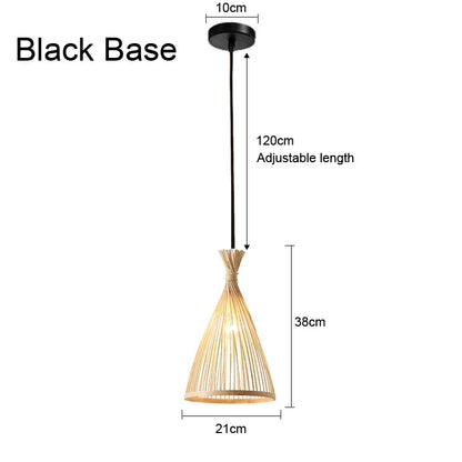 Bamboo Pendant Lights Hand Woven Ceiling Weaving Chandelier Lamp Rattan Wicker Hanging LED Fixtures Home Bedroom Bamboo Art Lamp