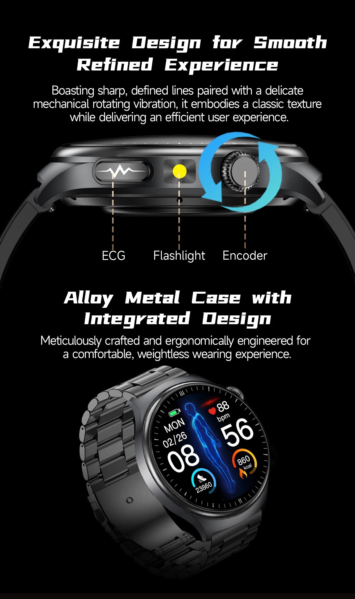 New Upgraded Heart Health Check Smart Watch Uric Acid Five Organ Examination Blood Pressure BT Call ECG smart watches Man 2026