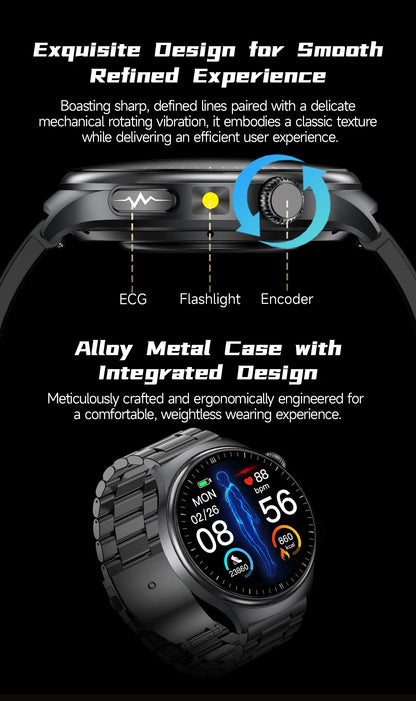New Upgraded Heart Health Check Smart Watch Uric Acid Five Organ Examination Blood Pressure BT Call ECG smart watches Man 2026