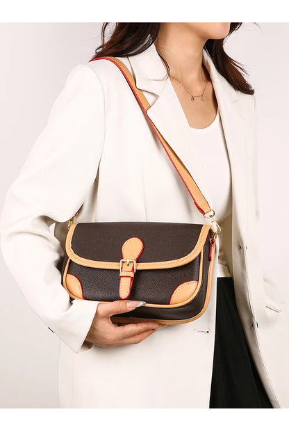 Fashion Women's Shoulder Bag Vintage Simple PU Leather Crossbody Bags for Women Luxury Designer Bag Ladies Purses and Handbags