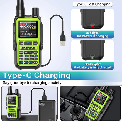2PCS BAOFENG UV-5R Mini Walkie Talkie Full Band Bluetooth APP Programming Wireless Copy Frequency NOAA 999CH AM FM Two Way Radio