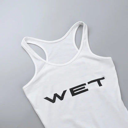 Letter Print Catsuit White One Piece Romper Women Jumpsuit Tank Top Short Playsuit Bodycon Ropa De Mujer Summer Outfits Bodysuit