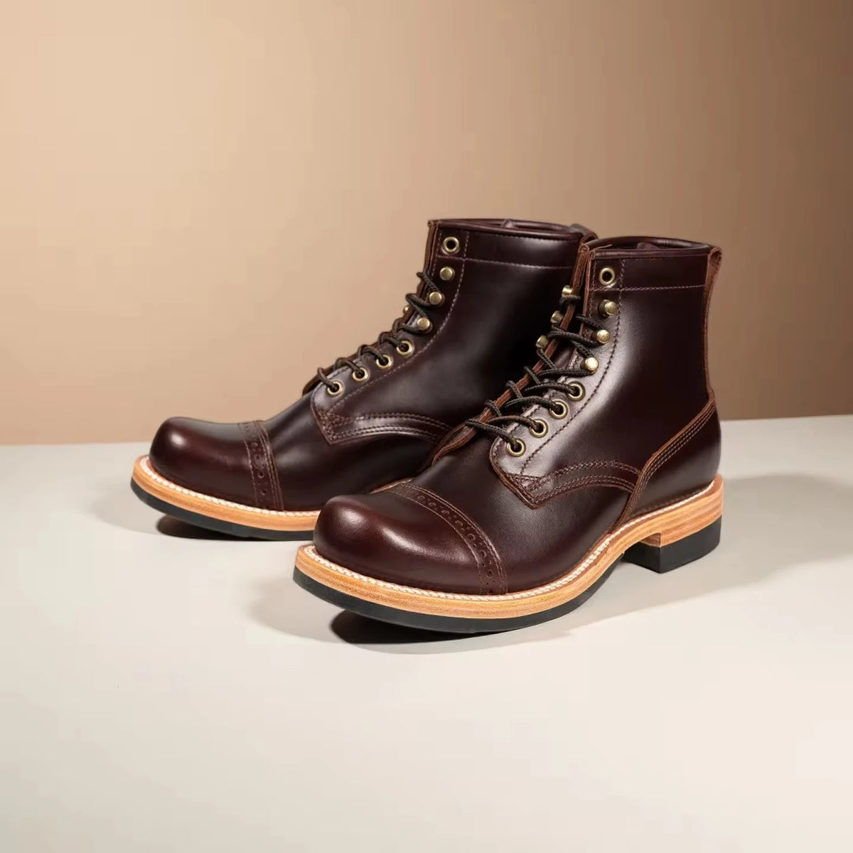 Hand Welt Goodyear Autumn/winter British Calf Leather Men Ankle Boot Lace-up Man Hot Trend Top Fashion Outdoor Climbing Boots