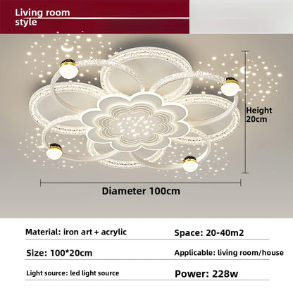 New Model Living Room Starlight Ceiling Lamp - Round Design Luxurious And High-End Modern And Minimalist Style Whirlwind Effect