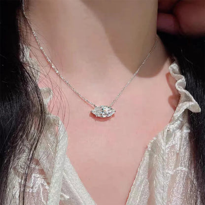 COSYA 2/6CT Marquise Cut Moissanite Necklace for Women S925 Silver Solitaire East West Lab Diamond Wedding Fine Jewelry Gift
