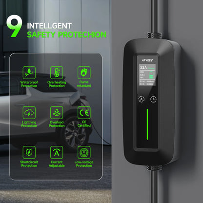 Puppyfc 7KW EV Charger Portable Cable Type2 IEC62196-2 Type1/GBT Electric Car Wallbox Home 32A  Charging Station CEE Plug