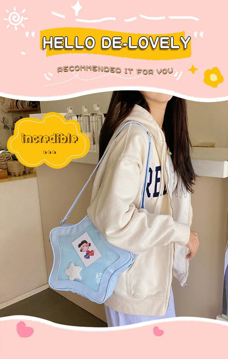 Japanese Style Minimalist Cute Aesthetic Shoulder Bag for Students Kawaii Crossbody Purse Street Fashion Ita Bags Handbags bolso