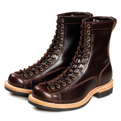 Motorcycle Boots Waterproof  Genuine Leather High-quality Off-Road Moto Boot Motorbike Higth-Top Shoes Botas De Motociclista Men