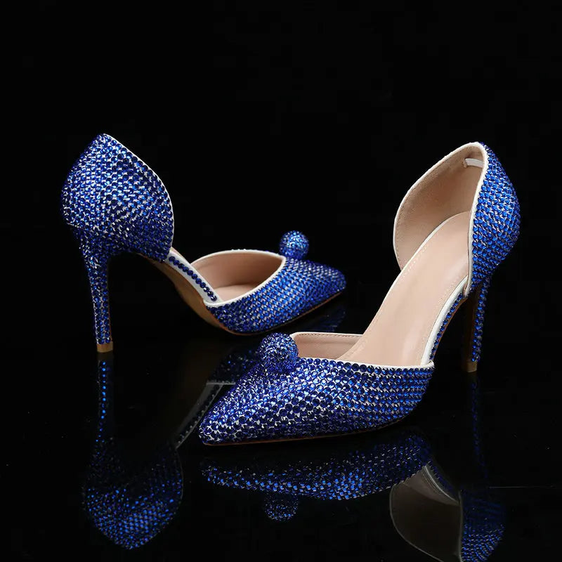 Ins Fashion Runway Show Luxury High Heel Color Hot Diamond Gradient Women'S Shoes Sandal Blingbling Wedding Shoes Dinner Pumps