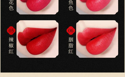 6pcs/set Chinese Style Lipstick Gift Set Box Lasting Moisturizing Nourishing Red Lip stick Cosmetics Women Beauty Makeup Set
